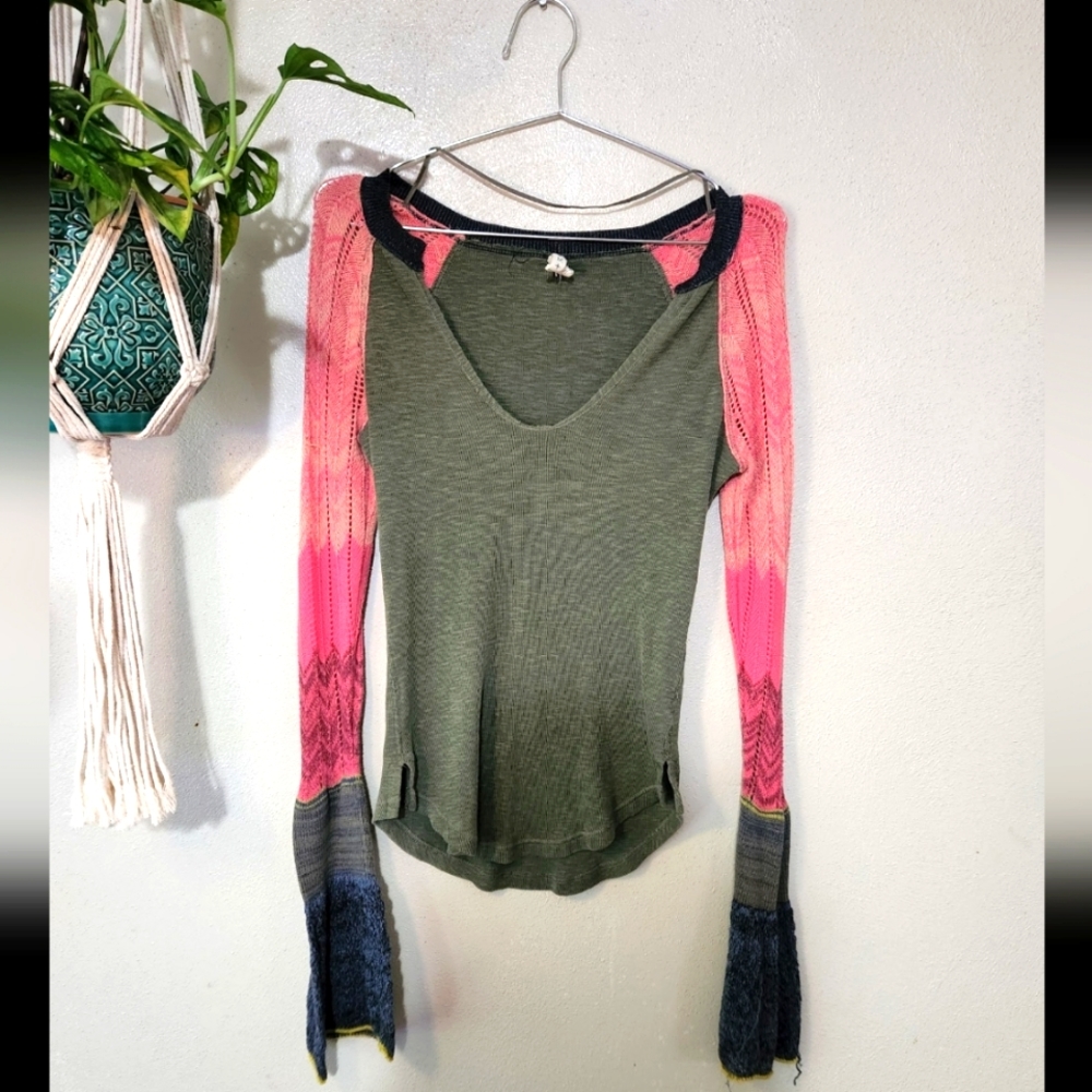 Free People bell sleeve top
